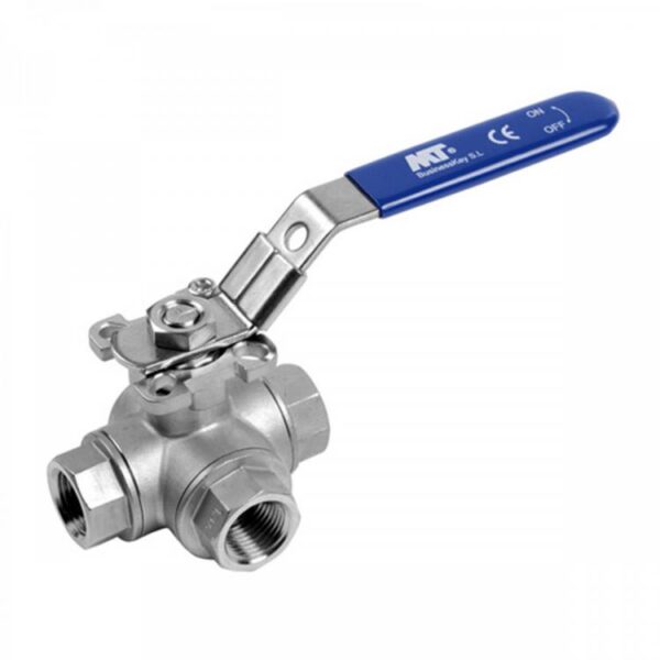 0918 3-Way Ball Valve L-Type With Mounting Pad Iso