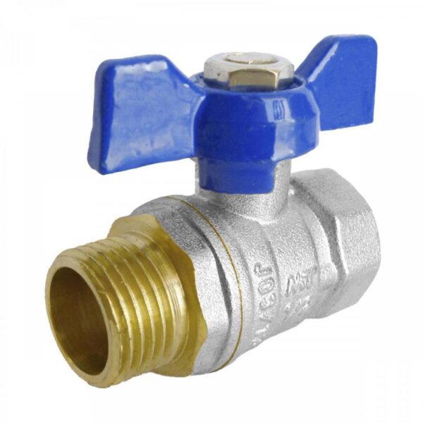 4094 Pn25 M-F Ball Valve Blue Butterfly Handle