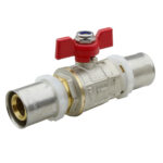41642 Ball Valve Multilayer Press Fitting Red Butterfly