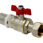 45642Press Fitting Ball Valve ” W/ Red Butterfly Press Tl